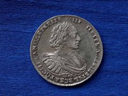 Редкая монета Рубль 1721 год.Ошибка в надписи на гурте МОСКОВЬCKN