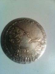 царская   серебяная монета :   Монета рубль 1733 года выпуска,  в хор