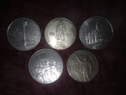 монеты номиналом 1 и 3 рубля